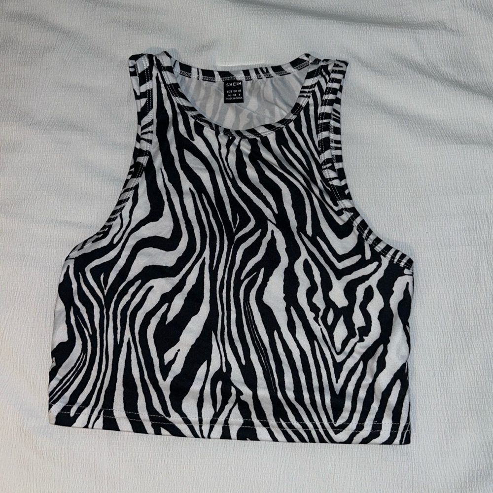 Shein Zebra Print Cropped Tank Top